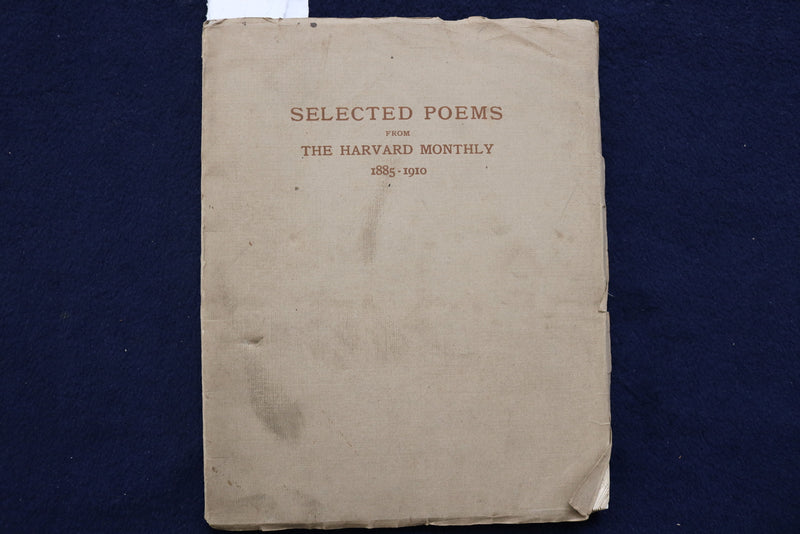 1910 SELECTED POEMS FROM THE HARVARD MONTHLY 1885-1910 SOFTCOVER BOOK - K 496