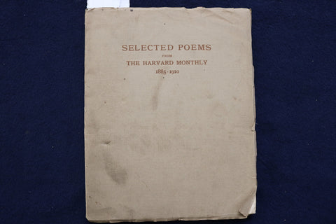 1910 SELECTED POEMS FROM THE HARVARD MONTHLY 1885-1910 SOFTCOVER BOOK - K 496