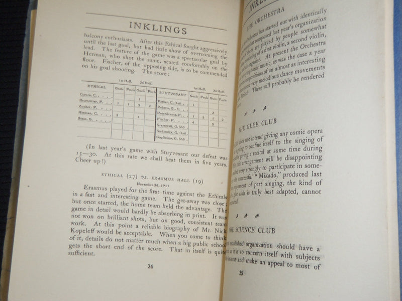 1911 NOVEMBER INKLINGS ETHICAL CULTURE HIGH SCHOOL MAGAZINE - NEW YORK - K 544