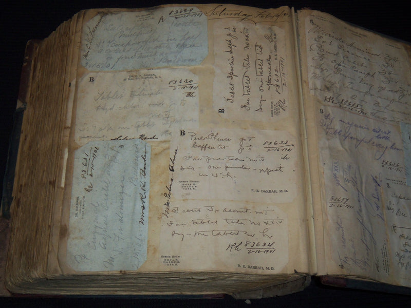 1900-1901 PHARMACIST'S PRESCRIPTIONS SCRAPBOOK FROM DOCTORS - R. I. - KD 5403O