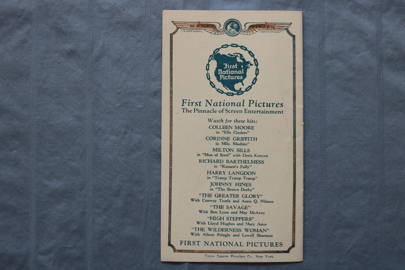 1926 APRIL 18 OLD LOVES AND NEW - LEWIS STONE- STRAND THEATRE PROGRAM - K 2738