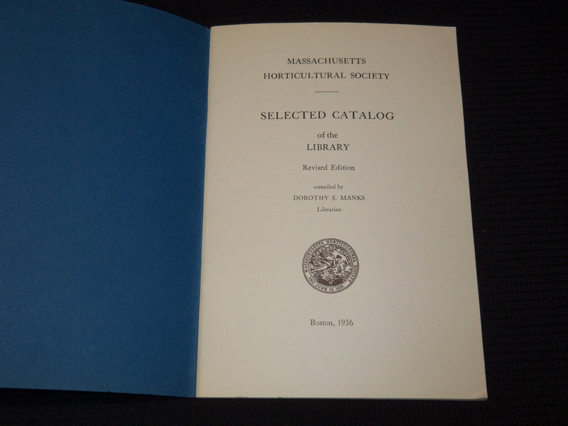 1936 MASSACHUSETTS HORTICULTURAL SOCIETY CATALOG - J 7942