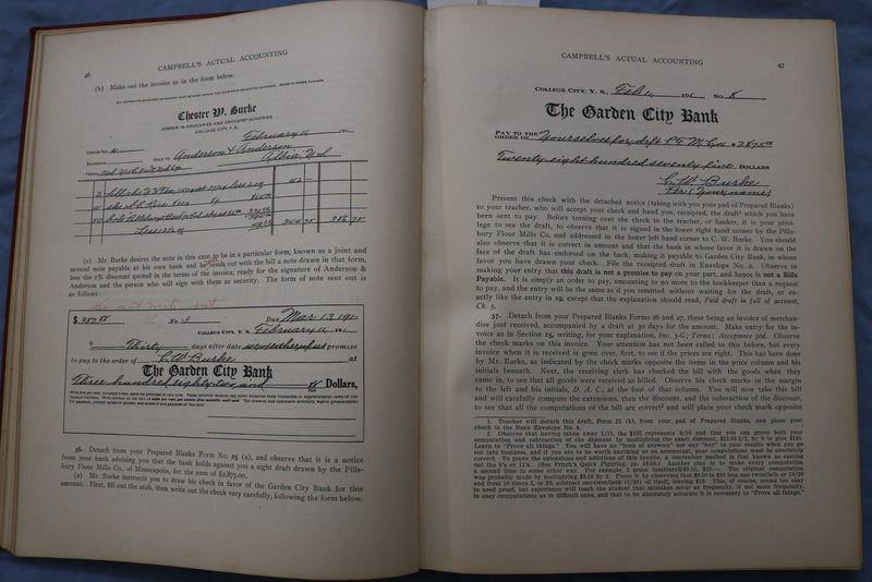 1912 CAMPBELL'S ACTUAL ACCOUNTING HARDCOVER BOOK BY THOMAS CAMPBELL - KD 9586