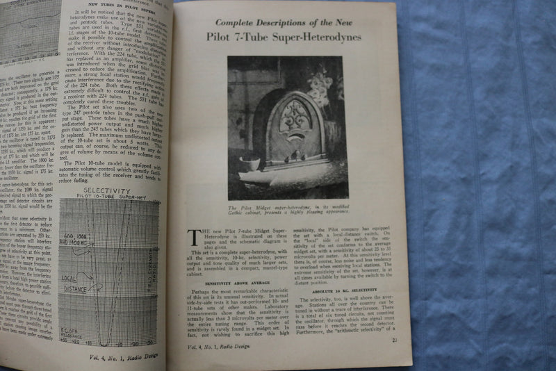 1931 FALL RADIO DESIGN SOFTCOVER HANDBOOK - PILOT ALL-WAVE - K 322