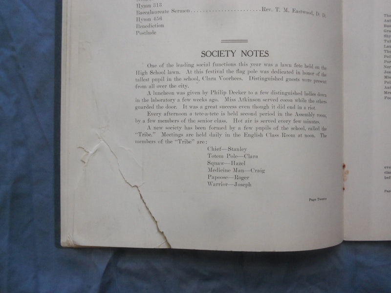 1914 THE BLUE AND GOLD BURLINGTON HIGH SCHOOL YEARBOOK -BURLINGTON, NJ - YB 3387