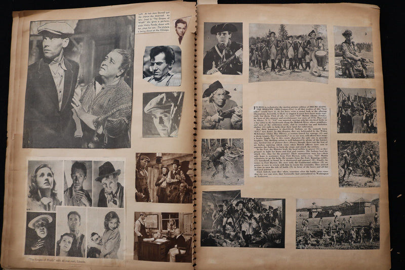 1940'S MOVIE STAR SCRAPBOOK - HUMPHREY BOGART - HENRY FONDA-CLARK GABLE- E 24889