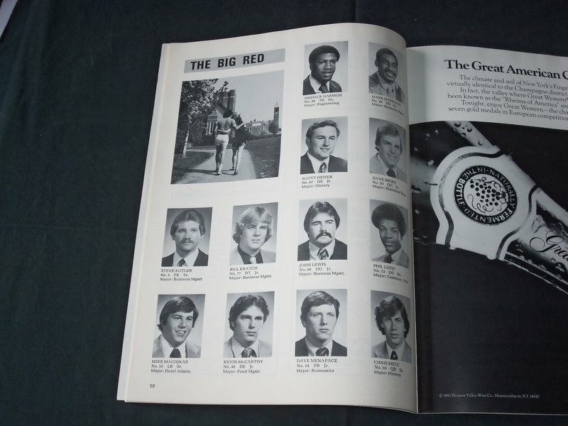 1981 SEPTEMBER 26 COLGATE VS. CORNELL FOOTBALL PROGRAM - J 3753