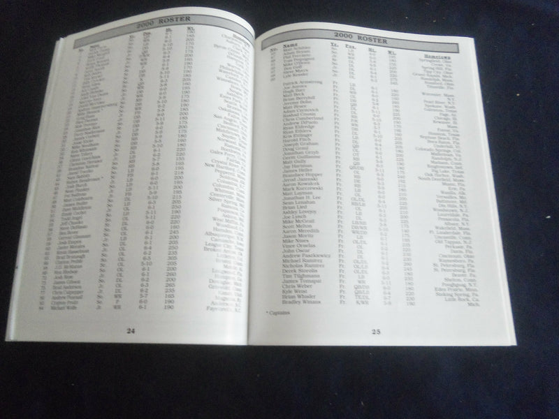 2000 OCTOBER 28 FOOTBALL PROGRAM - COAST GUARD VS PLYMOUTH STATE UNIV - SP 1215L