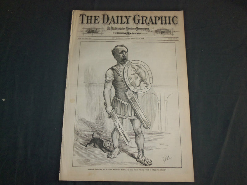 1874 JANUARY 4 THE DAILY GRAPHIC NEWSPAPER- FIGHTING EDITOR OF THE WEST- NT 7640
