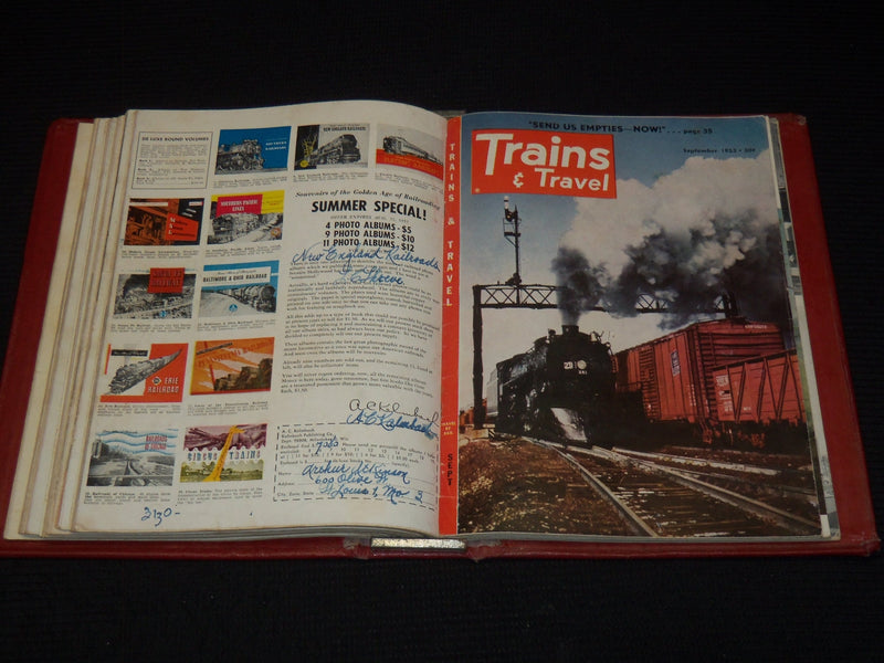1953 TRAINS MAGAZINES BOUND VOLUME LOT OF 10 ISSUES - NICE COVERS - KD 2133B
