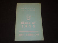 1964 METUCHEN HIGH SCHOOL CLASS OF 1933 REUNION PROGRAM - NEW JERSEY - J 5324