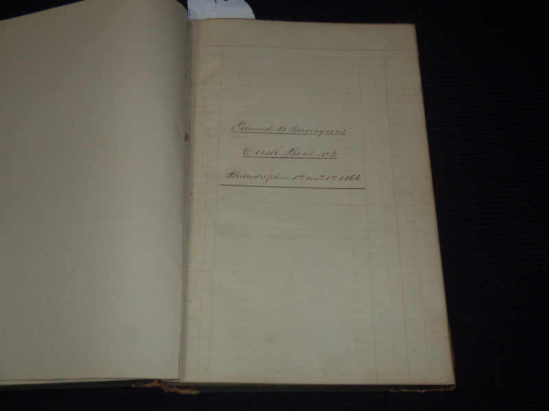 1866-1889 EDWARD B. GARRIGUES CASH BOOK - PHILADELPHIA - #241