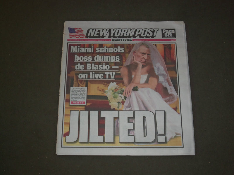 2018 MARCH 2 NEW YORK POST NEWSPAPER- ALBERTO CARVALHO DUMPS NY MAYOR DE BLALSIO