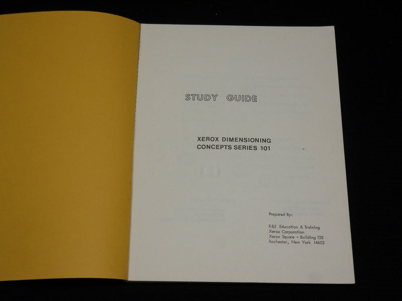 1971 XEROX DIMENSIONING CONCEPTS SERIES 101 STUDY GUIDE BOOK - KD 4851J