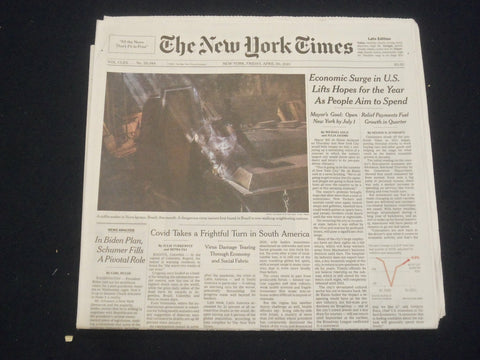 2021 APRIL 30 NEW YORK TIMES - ECONOMIC SUGE IN U.S. LIFTS HOPE FOR THE YEAR