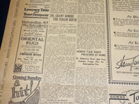 1923 FEBRUARY 12 NEW YORK TIMES - DR. GRANT DENIES THE VIRGIN BIRTH - NT 7987