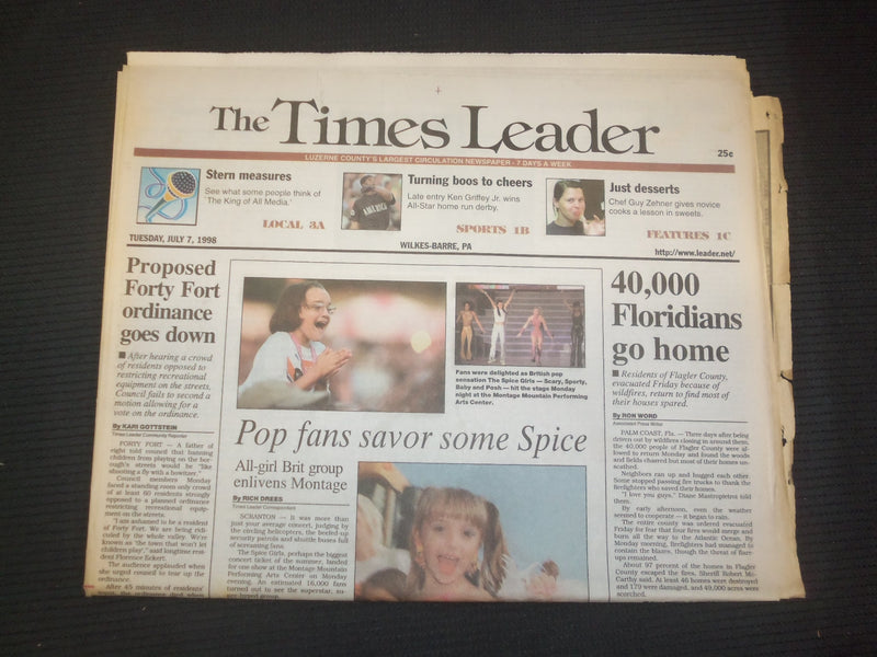1998 JULY 7 WILKES-BARRE TIMES LEADER- 40,000 EVACUATED FLORIDIANS HOME -NP 7511