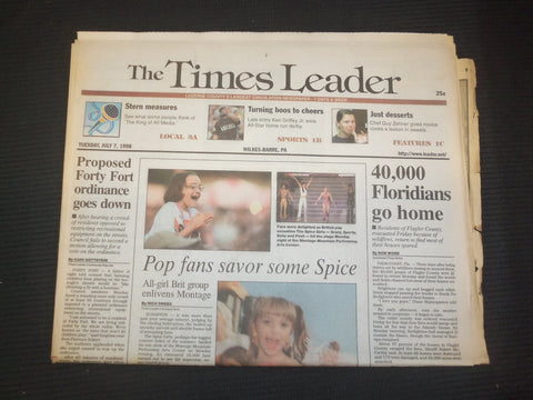1998 JULY 7 WILKES-BARRE TIMES LEADER- 40,000 EVACUATED FLORIDIANS HOME -NP 7511