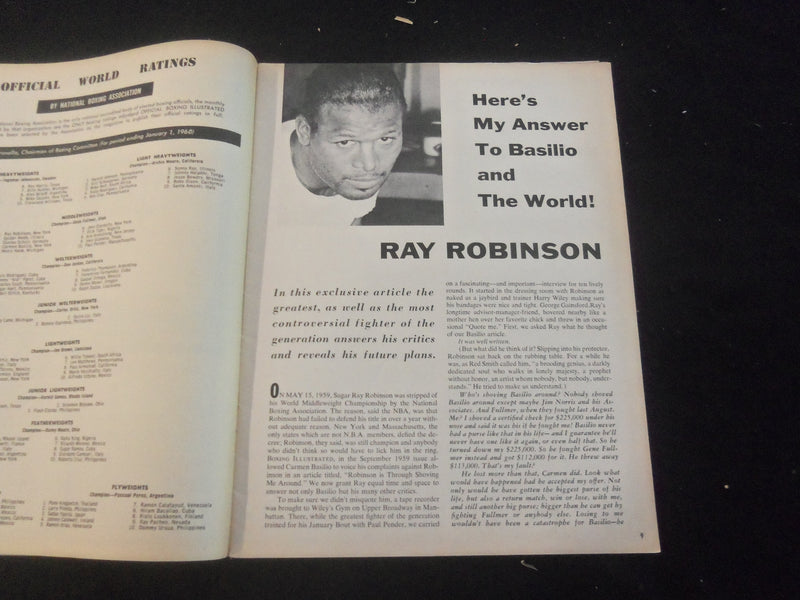 1960 MARCH BOXING ILLUSTRATED MAGAZINE - RAY ROBINSON - SP 5190G