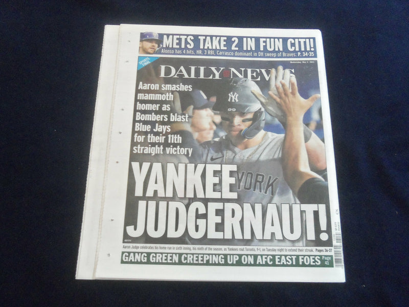 2022 MAY 4 NEW YORK DAILY NEWS NEWSPAPER- ROE V. WADE SUPREME COURT DRAFT RULING
