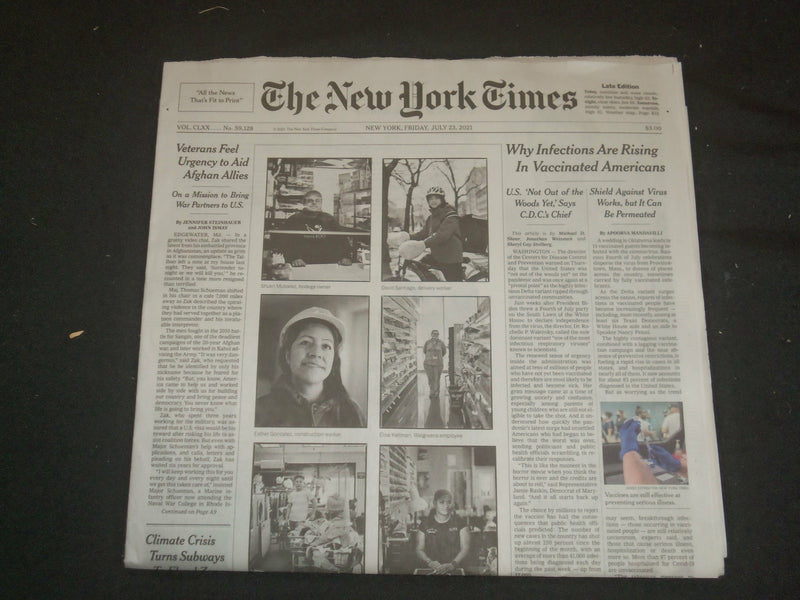 2021 JULY 23 NEW YORK TIMES - WHY INFECTIONS ARE RISING IN VACCINATED AMERICANS