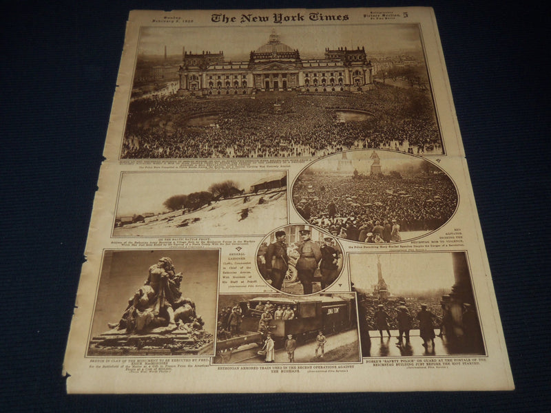 1920 FEBRUARY 8 NEW YORK TIMES PICTURE SECTION - REICHSTAG SCENE - NT 9506