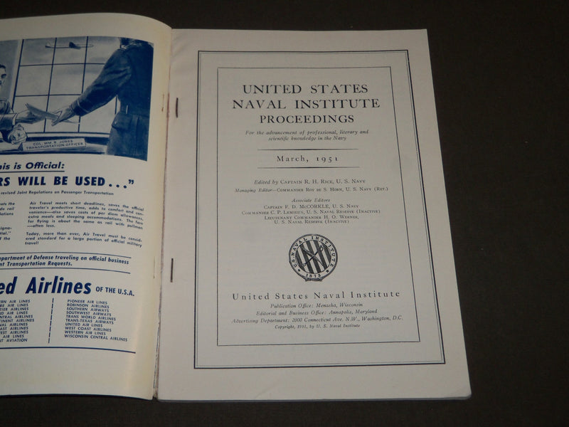 1941-1951 UNITED STATES NAVAL INSTITUTE PROCEEDINGS MAGAZINE LOT OF 5 - WR 94