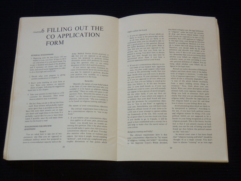 1971 HUMANIST CONSCIENTIOUS OBJECTION GUIDE FOR MEN OF DRAFT AGE - J 7371