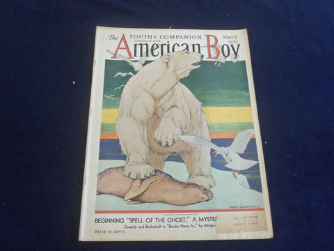 1932 MARCH AMERICAN BOY MAGAZINE - CHARLES LIVINGSTON BULL COVER - ST 7066