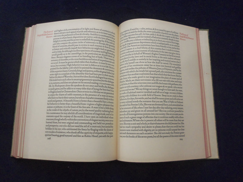 1941-44 ESSAYS OF RALPH WALDO EMERSON HARDCOVER BOOK -LIMITED ED. CLUB - KD 8310