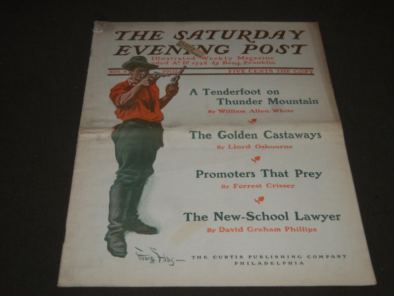 1902 NOVEMBER 8 THE SATURDAY EVENING POST MAGAZINE - ILLUSTRATED COVER- SP 1064