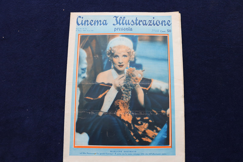 1934 MARCH 21 CINEMA ILLUSTRAZIONE MAGAZINE-MARLENE DIETRICH-GRETA GARBO-E 23877
