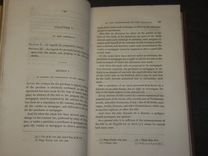 1827 THE DUTIES OF SOLICITORS IN SALES BOOK BY JOHN HENRY HOWARD - KD 5163