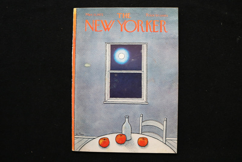 1972 MARCH 11 NEW YORKER MAGAZINE - GREAT ILLUSTRATED COVER - NY 2856