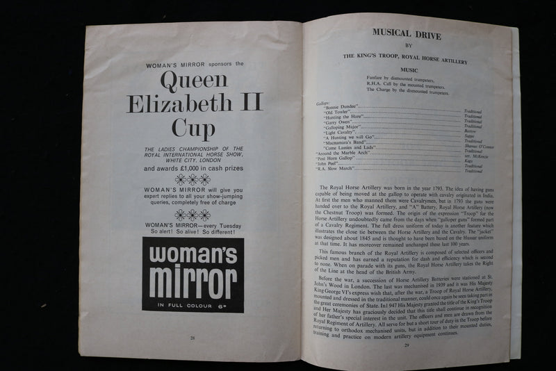1961 MAY 11 ROYAL WINDSOR HORSE SHOW PROGRAM - HOME PARK WINDSOR CASTLE - K 1850