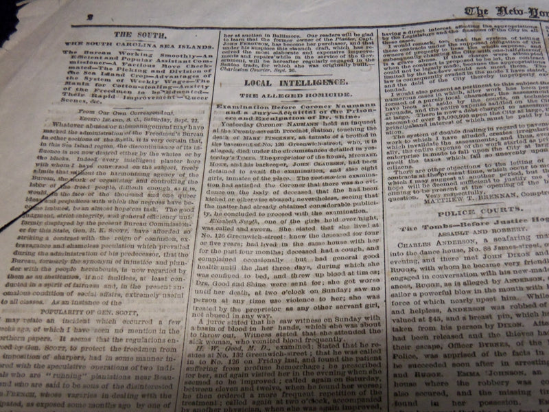 1866 OCTOBER 2 NEW YORK TIMES NEWSPAPER - JEROME PARK RACING - NP 3879Y