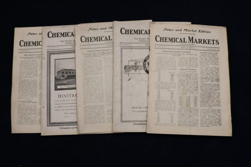 1926 DRUG & CHEMICAL MARKETS WEEKLY MAGAZINE - LOT OF 50 - O 3631