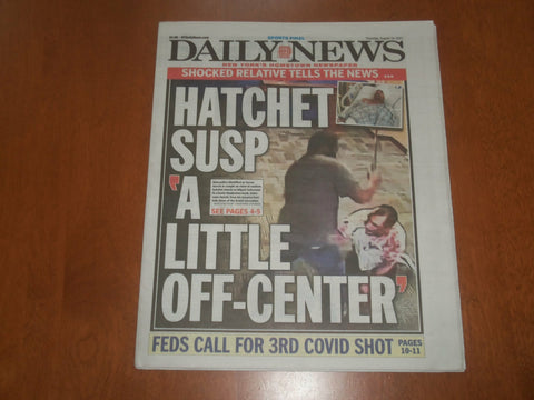 2021 AUGUST 19 NEW YORK DAILY NEWS NEWSPAPER - FEDS CALL FOR 3RD VACCINE SHOT