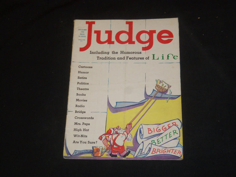 1936 DECEMBER JUDGE MAGAZINE -BIGGER BETTER BRIGHTER - ST 5755