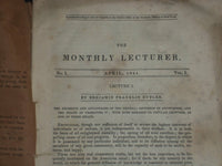 1841 APRIL THE MONTHLY LECTURE OF THE NAT'L SOCIETY OF LIT. & SCIENCE - J 4375