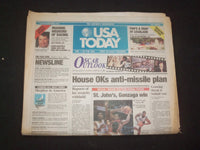 1999 MARCH 19-21 USA TODAY NEWSPAPER - HOUSE OK'S ANTI-MISSILE PLAN - NP 8012
