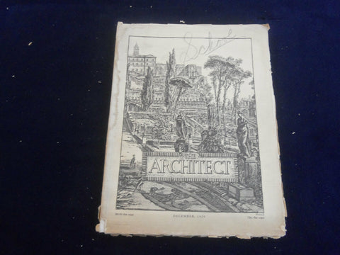 1929 DECEMBER THE ARCHITECT MAGAZINE - NICE COVER, MANY PLATES & PHOTOS- ST 7275