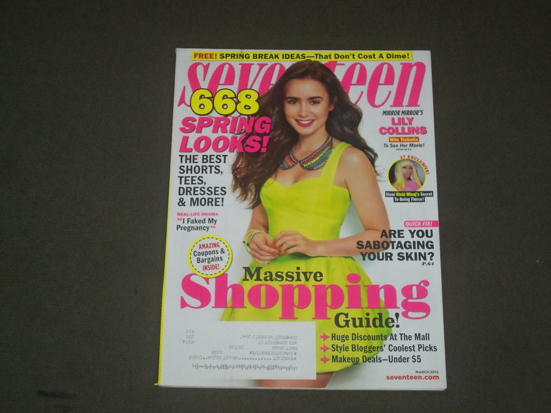 2012 MARCH SEVENTEEN MAGAZINE - LILY COLLINS COVER - B 1736