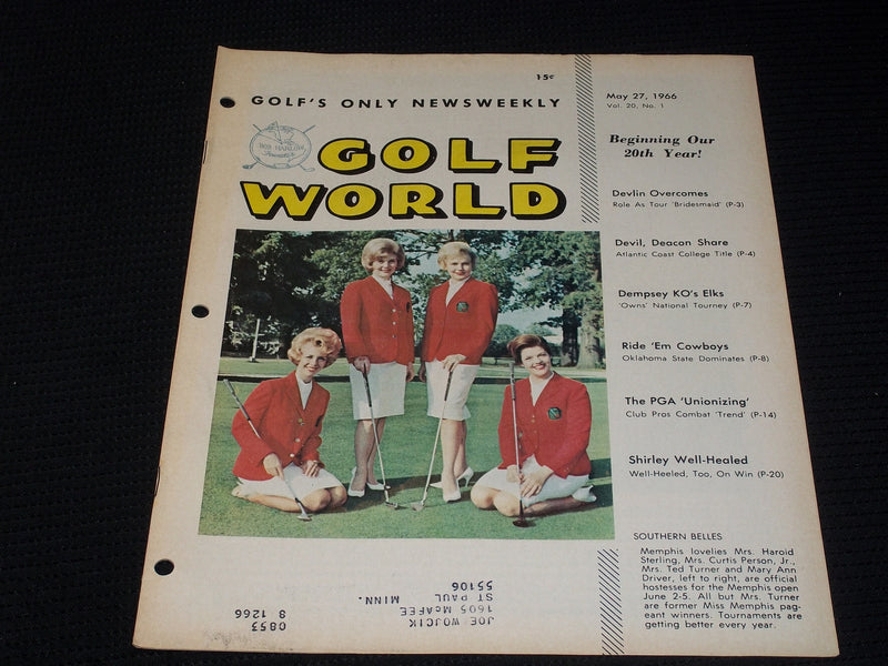 1966 MAY 27 GOLF WORLD MAGAZINE - MISS MEMPHIS WINNERS FRONT COVER - E 7278