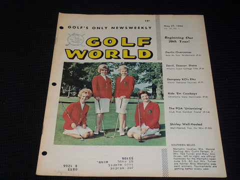 1966 MAY 27 GOLF WORLD MAGAZINE - MISS MEMPHIS WINNERS FRONT COVER - E 7278