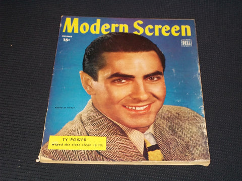 1946 OCTOBER MODERN SCREEN MAGAZINE - TYRONE POWER FRONT COVER - E 15671