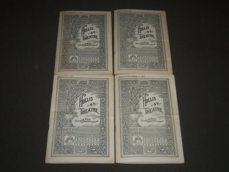 1903-1906 HOLLIS ST. THEATRE PROGRAMS LOT OF 4 ISSUES - J 2447