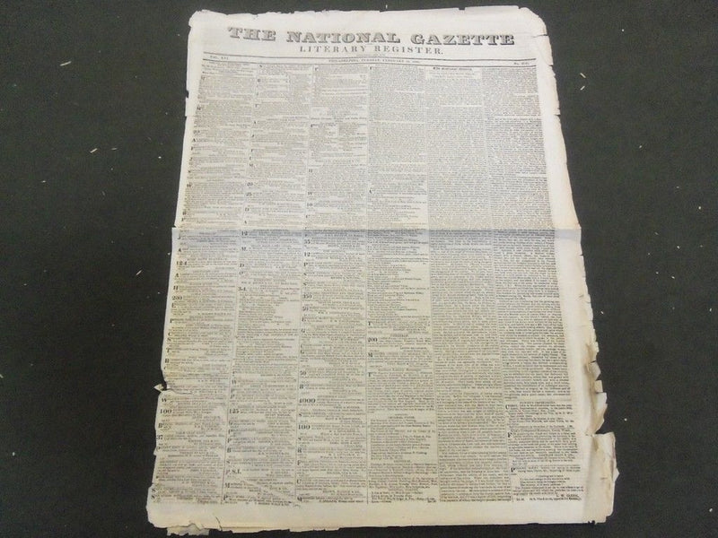 1834-1836 THE NATIONAL GAZETTE + LITERARY REGISTER NEWSPAPER LOT OF 26 - NP 1446
