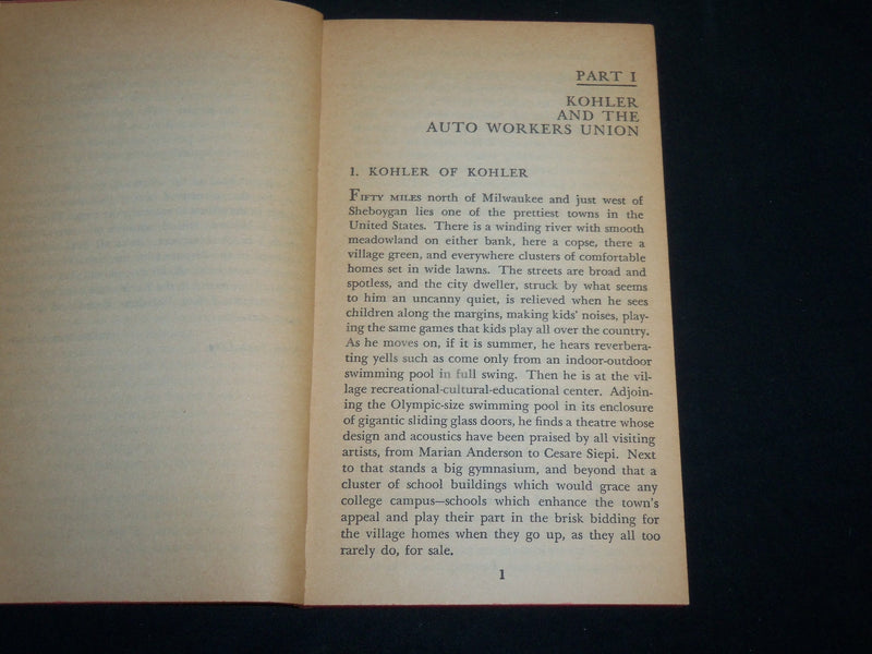 1961 THE KOHLER STRIKE UNION VIOLENCE & LAW BOOK BY SYLVESTER PETRO - J 6599