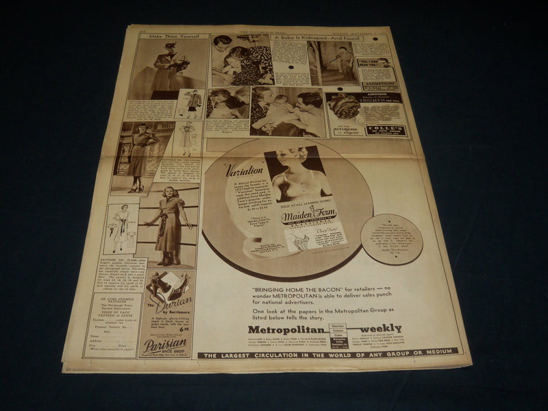 1937 SEPT 5 THE PITTSBURGH PRESS SUNDAY METRO GRAVURE - WILL ROGERS - NP 4534